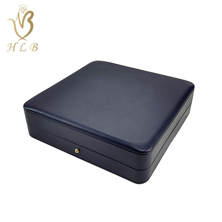 LOW MOQ necklace jewelry packaging box full set luxury leather jewellery set box with custom logo