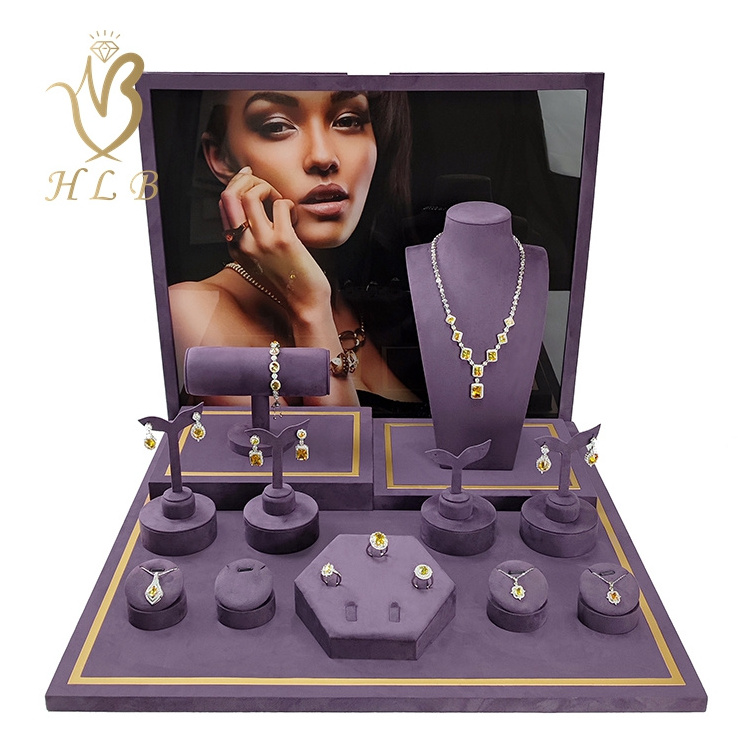 European jewelry display set luxury jewellery display stands sets for window showcase props