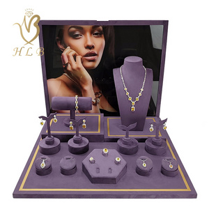 European jewelry display set luxury jewellery display stands sets for window showcase props