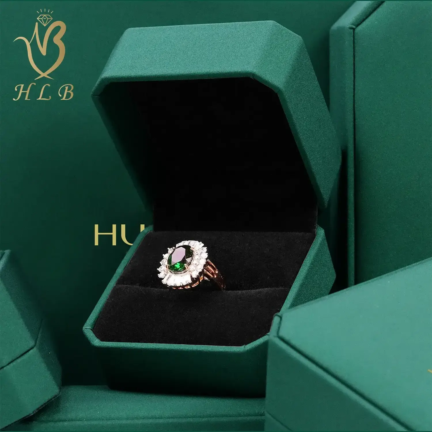 Octagon Luxury jewelry packaging box with logo for fine jewelry rings necklace jewellery box