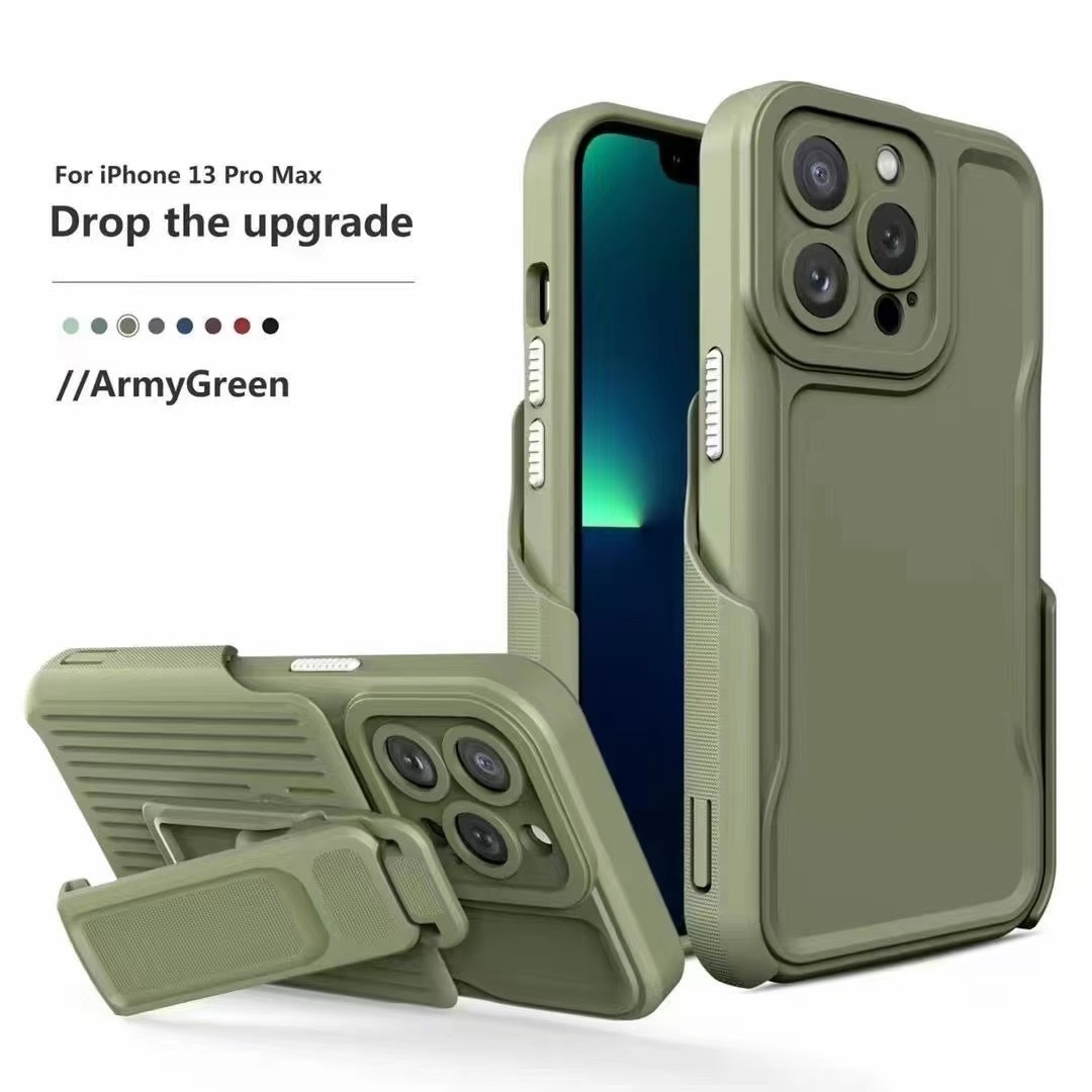 For iPhone 15 Pro Max New Style Heavy Duties Cover 2 IN 1 Holster With Belt Clip Kickstand Cover Case For iPhone 15 Plus