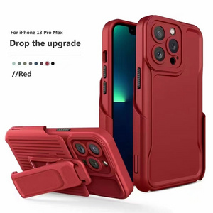 For iPhone 15 Pro Max New Style Heavy Duties Cover 2 IN 1 Holster With Belt Clip Kickstand Cover Case For iPhone 15 Plus