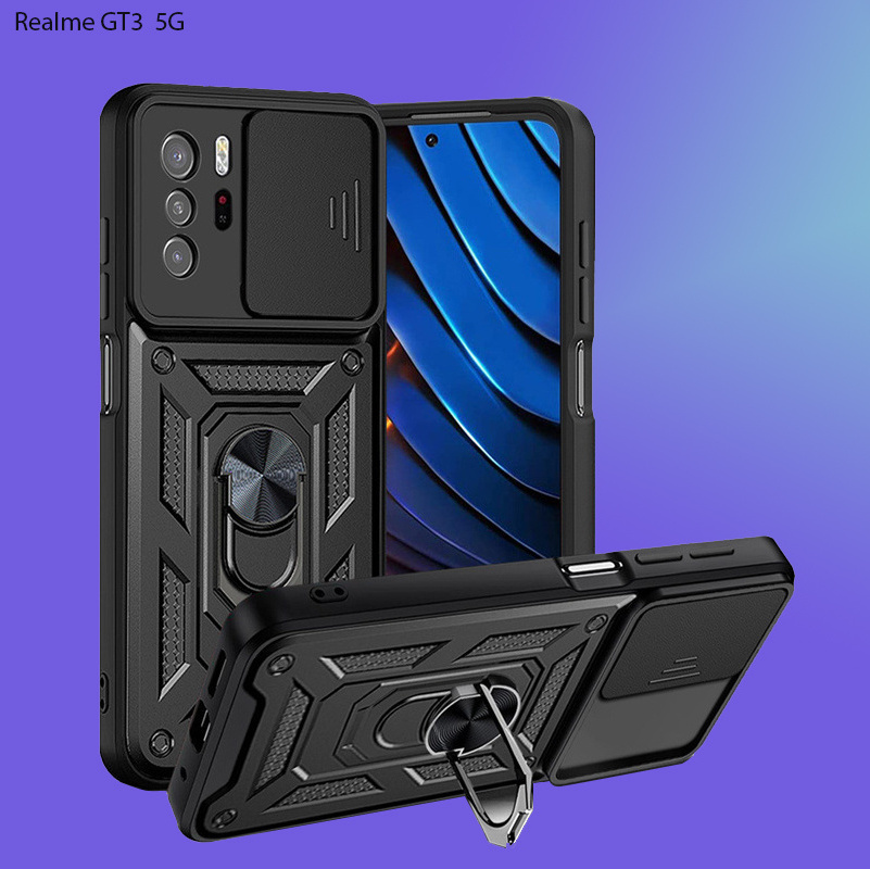 sliding camera kickstand tpu pc case for Realme Narzo 50A C51 C53 C55 C11 C21 C30 10 PRO PLUS Fundas 11 PRO