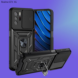 sliding camera kickstand tpu pc case for Realme Narzo 50A C51 C53 C55 C11 C21 C30 10 PRO PLUS Fundas 11 PRO