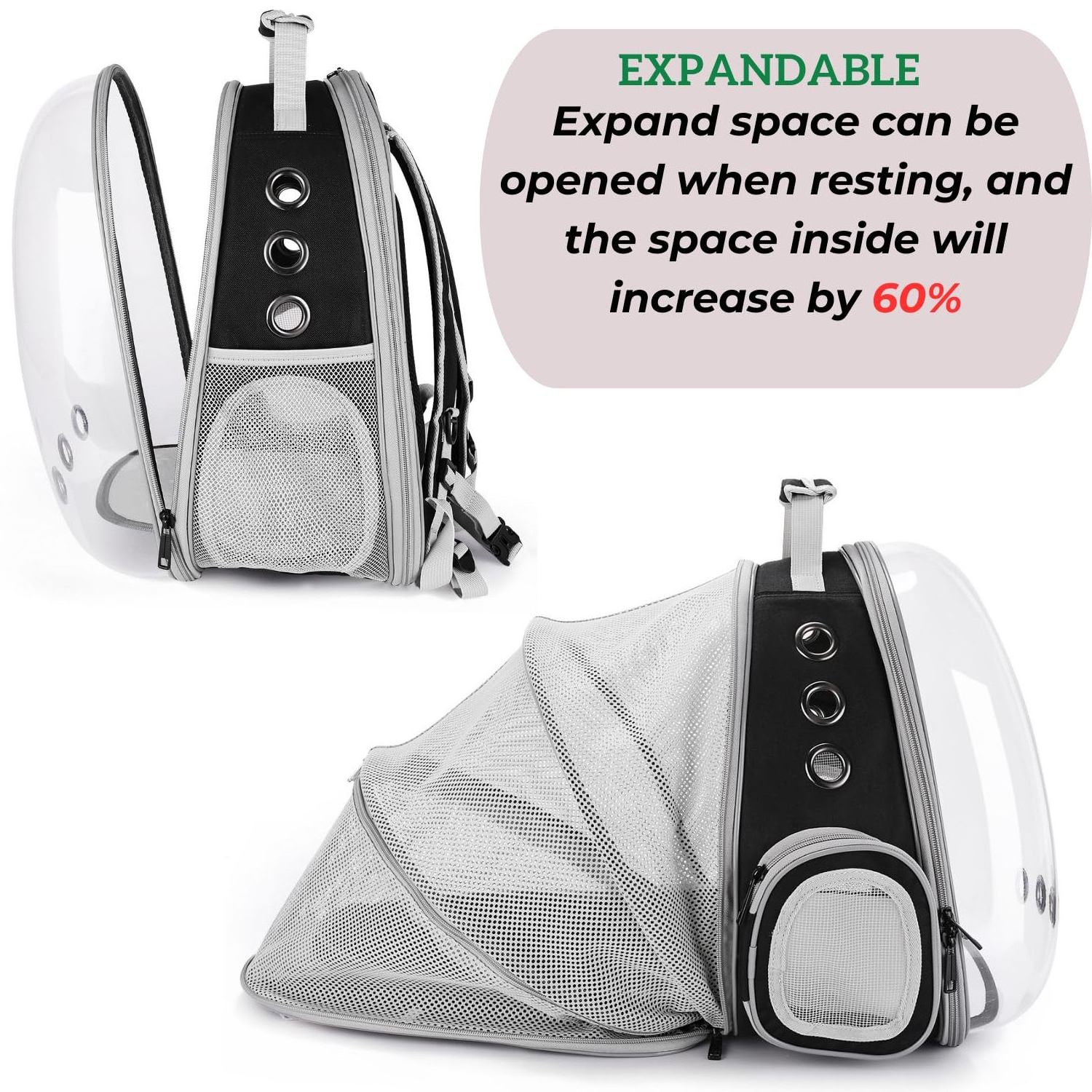 Airline Approved Expandable Cat Carrier Bubble For Large Cats Small Dog Carrying Backpack Travel Cat Backpack