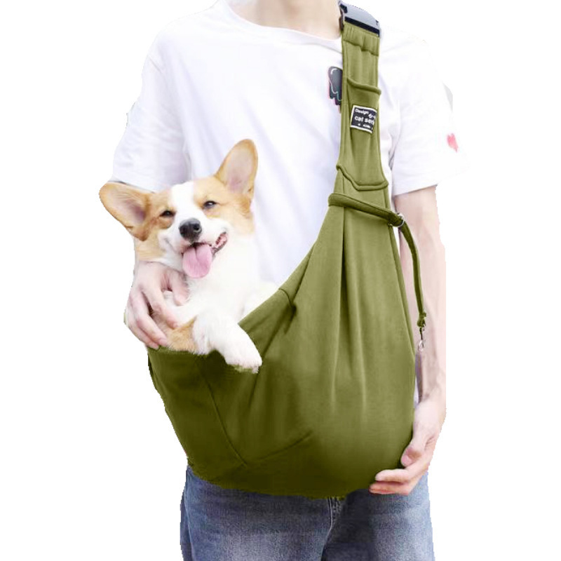 Outdoor Reflective Hand Free Adjustable Breathable Chest Pet Travel Safe Crossbody Carrying Bag Dog Sling Carrier