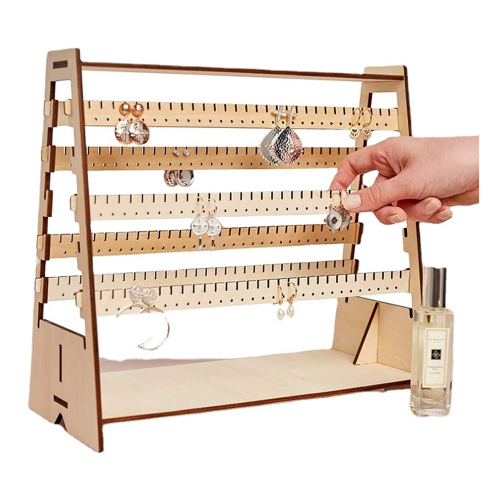 Rustic wood jewelry rack earing organizer jewelry bracelet holder earring rack display jewelry holder