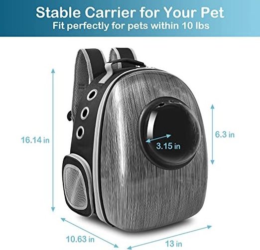 Cat Backpack Carrier Bubble Bag, Portable Space Capsule Shell Dog Backpack Carrier for Small Pets Dogs Travel Carrier