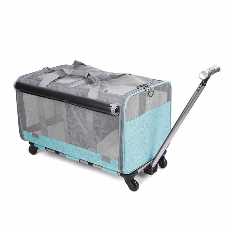 Pet Carrier Dog Cat Travel Backpack Carrier Bag With Wheels Portable Breathable Pet Carriers