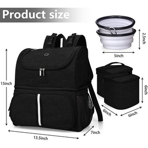 Multifunctional New Travel Hiking Camping Outdoor Black Pet with Multi-Function Pockets Weekend Pet Travel Dog Bag Pet Carriers