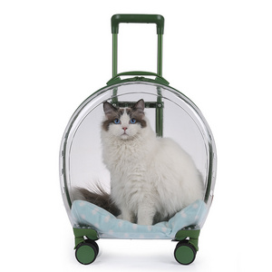 Cat Carrier With Stickers & Mats Freely breath Travel Dog Carrier Cat Crate Trolley Case wheeled pet trolley case carrier