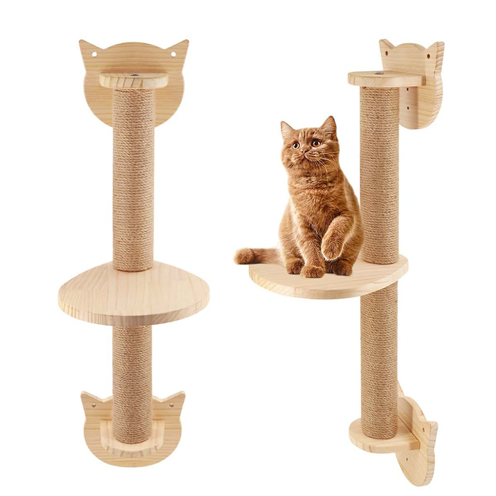 Cat Activity Tree With Scratching Posts Perch Platform Wall Mounted Sisal Scratcher Hammock For Cats Kittens Climb Play Rest