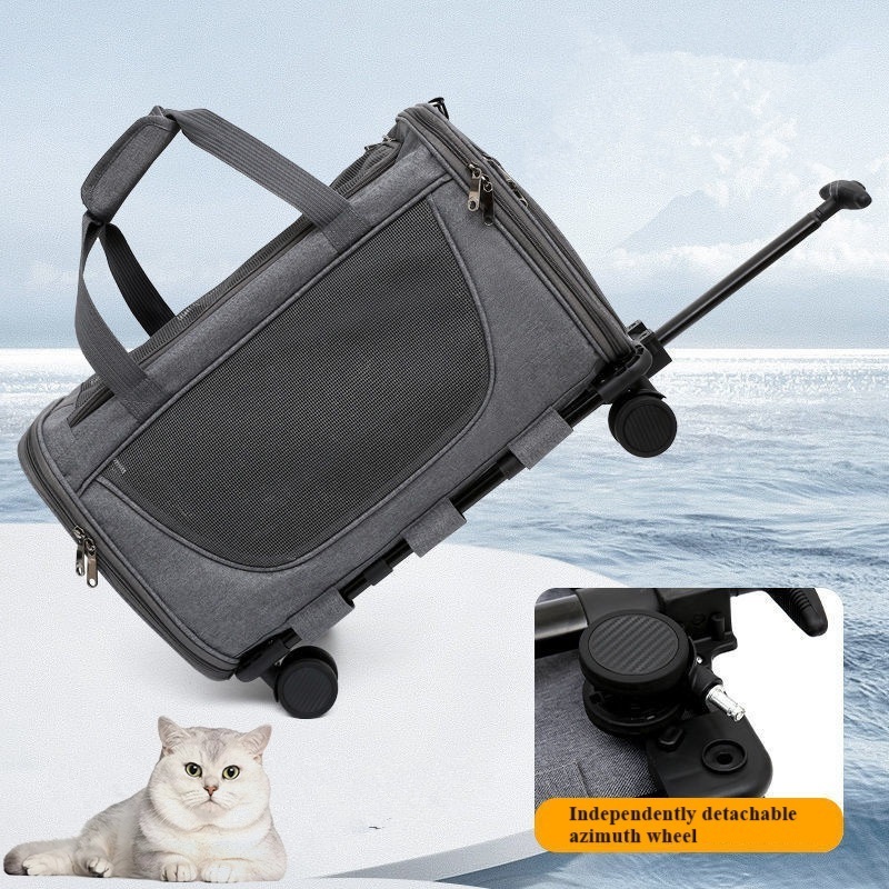 Durable Cat Dog CArrier with wheels Airline approved Rolling Pet Carriers