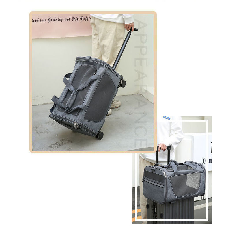 Durable Cat Dog CArrier with wheels Airline approved Rolling Pet Carriers