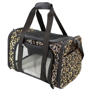 Airline Approved Small Dog Cat Portable Cushion Luxury Small Dog Cat Portable Travel Carrier Soft Plush  Pet Carrier