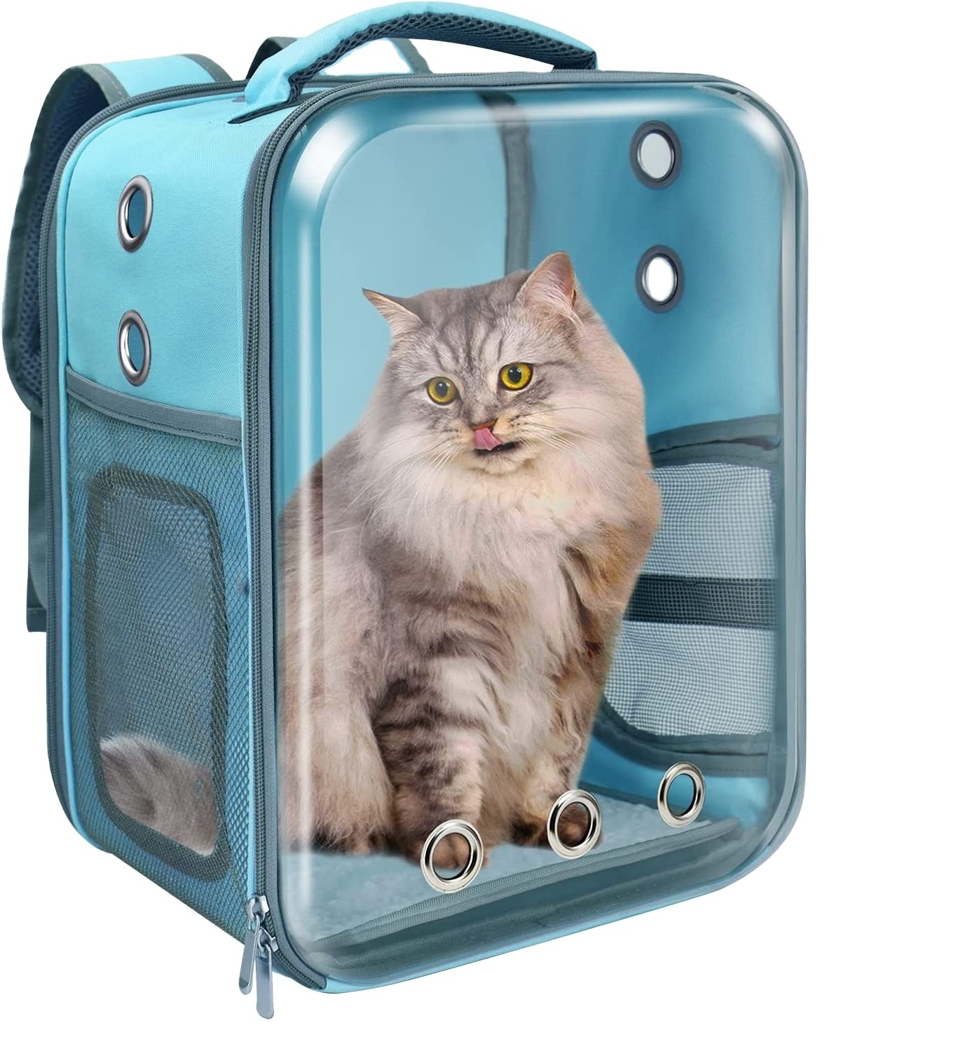 2024-Factory PVC Transparent Pet Travel Backpack Foldable Breathable cat carrier cat carrier bag cat backpack carrier