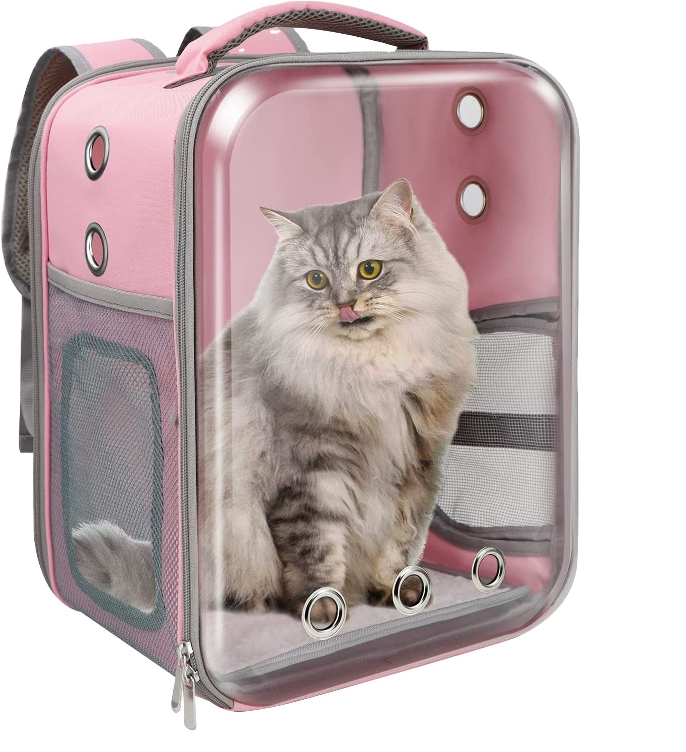 2024-Factory PVC Transparent Pet Travel Backpack Foldable Breathable cat carrier cat carrier bag cat backpack carrier