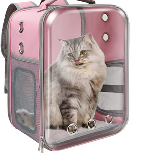 2024-Factory PVC Transparent Pet Travel Backpack Foldable Breathable cat carrier cat carrier bag cat backpack carrier