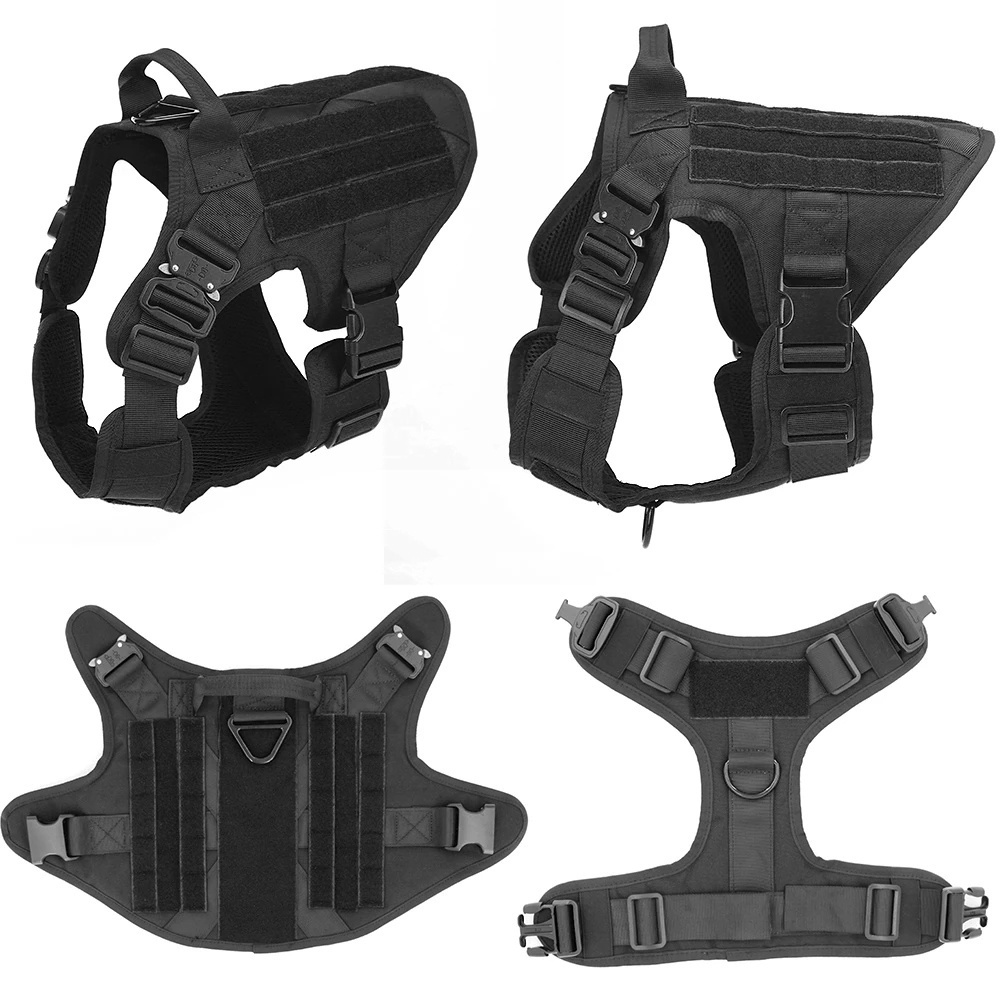 Tactical adjustable large pet harness vest durable dog hunting coat custom dog harness.