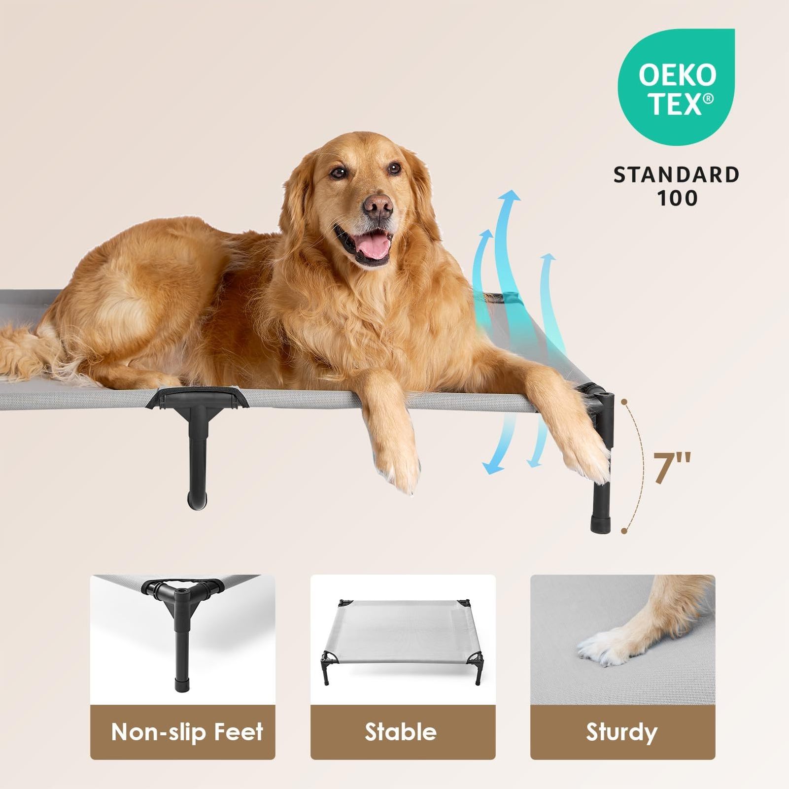 High Quality Summer Cooling Elevated Pet Bed Outdoor Portable Camp Dog Bed Raised dog bed