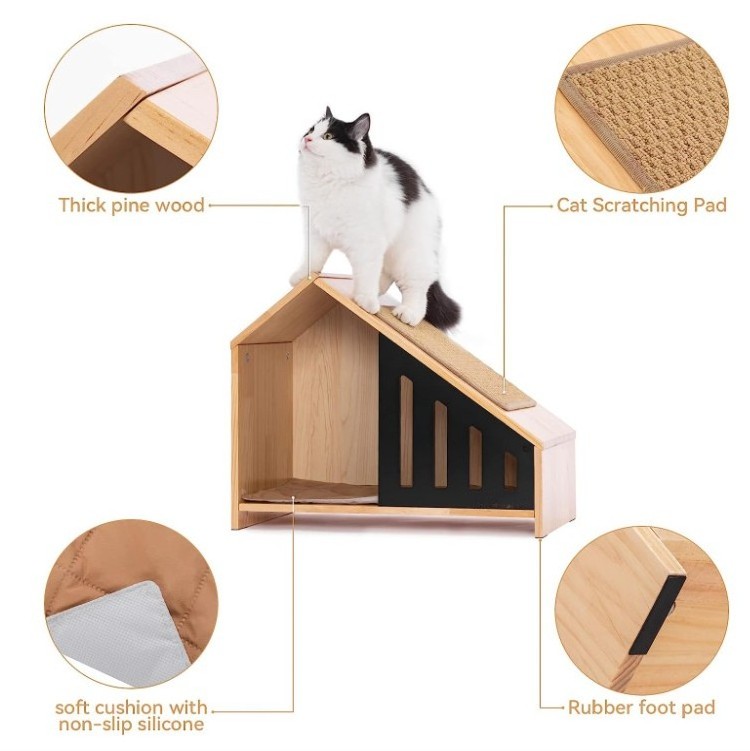 Modern dog house with Pet furniture Fable Premium Wood Dog Crate White That Stows Natural Den with Great Airflow