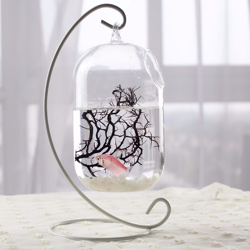 Aquarium Fish Bowl Hanging Glass Goldfish Tank Glass Hanging Fish Bowl Creative Flower Bottle Fish Tank Decoration Aquarium