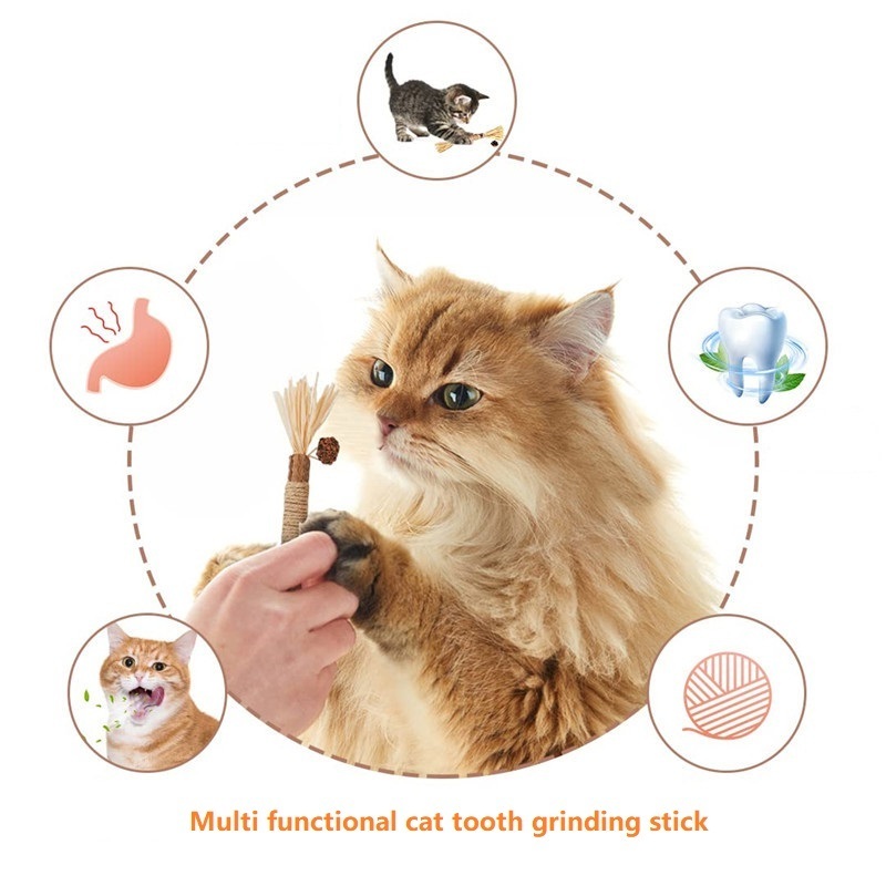 Cat Cleaning Teeth Pet Accessories Wood Cat Toy Chew Sticks Relieve Boredom From The Self-healing Cat Toys