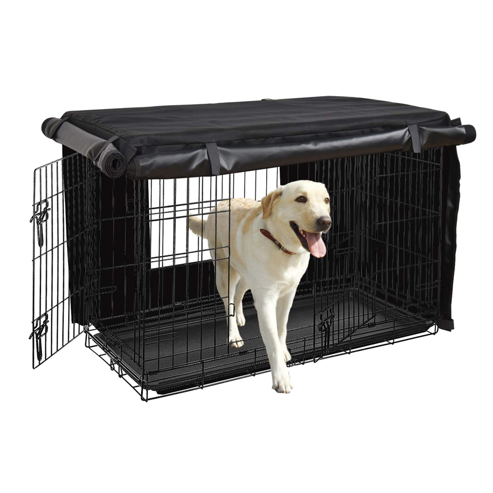 Durable waterproof Dog crate cover Heavy duty Oxford fabric double door Pocket and mesh window Pet Dog Crate Cover