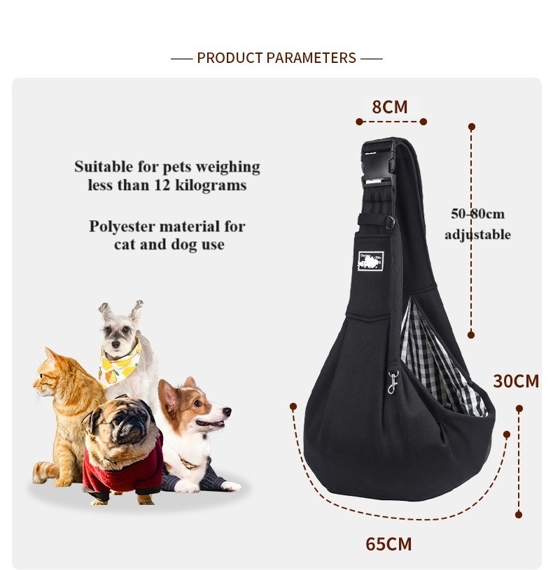 Small Pet Sling Carrier Outdoor Travel Hands Free Reversible Pet Papoose Bag Tote Bag with a Pocket Safety Belt Dog Cat bag