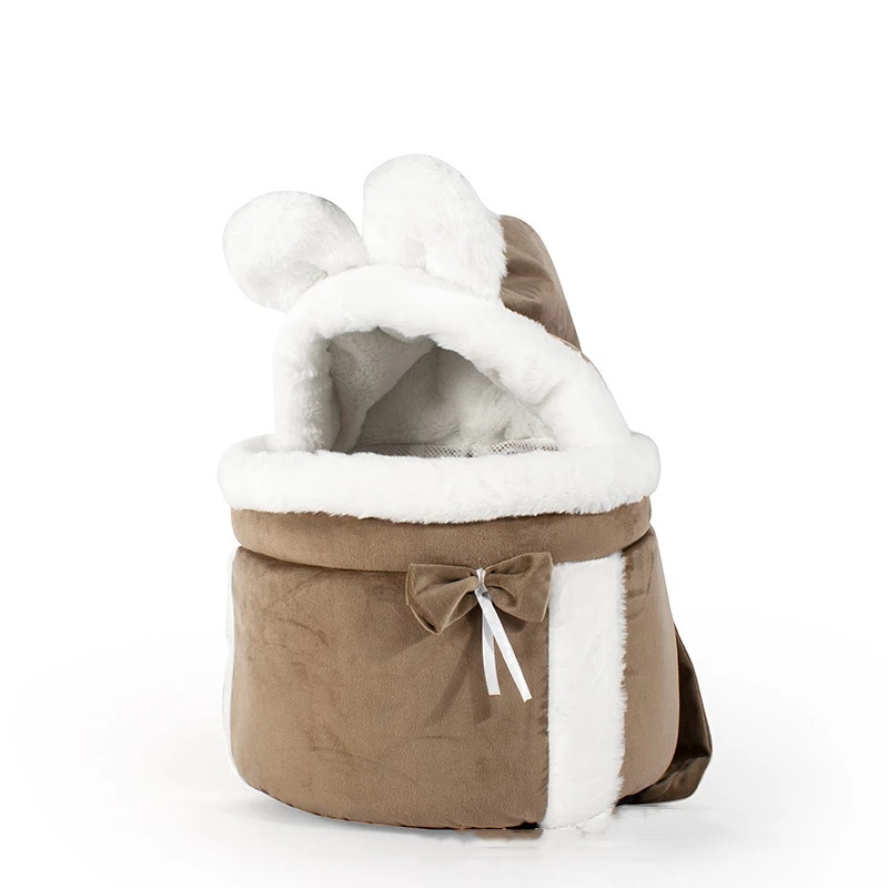 Cute Cat Carrying Bag Warm fluff Pet Carrier Bag For Winter