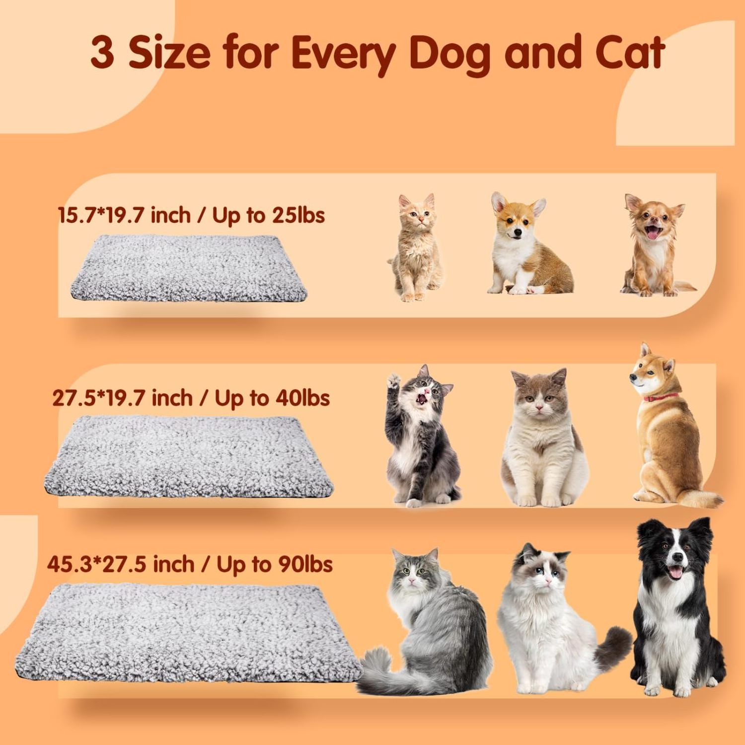 Self Warming Cat Bed Washable Anti-Slip Self Heating Pet Kennel Pad for Small Medium Cats Dogs