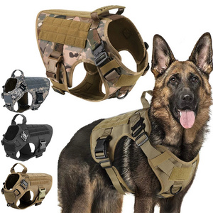 Durable pet tactical vest dog cooling coat heavy duty outdoor pet training chest Dog harness and leashes