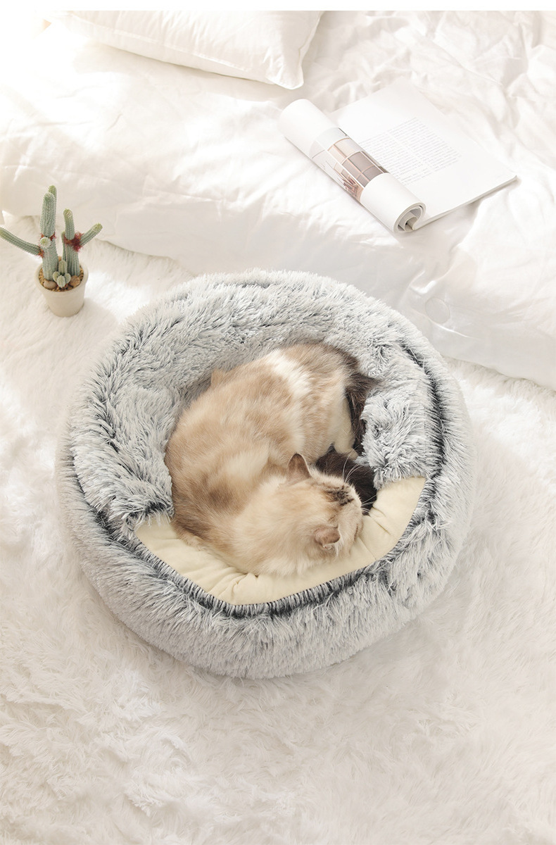 Pet Winter Thickened Warm Nest Cat Dog Furry Sleeping Mat Cat Dog Pet House Dog Bed Cut bear paw Shape foldable Pet Bed