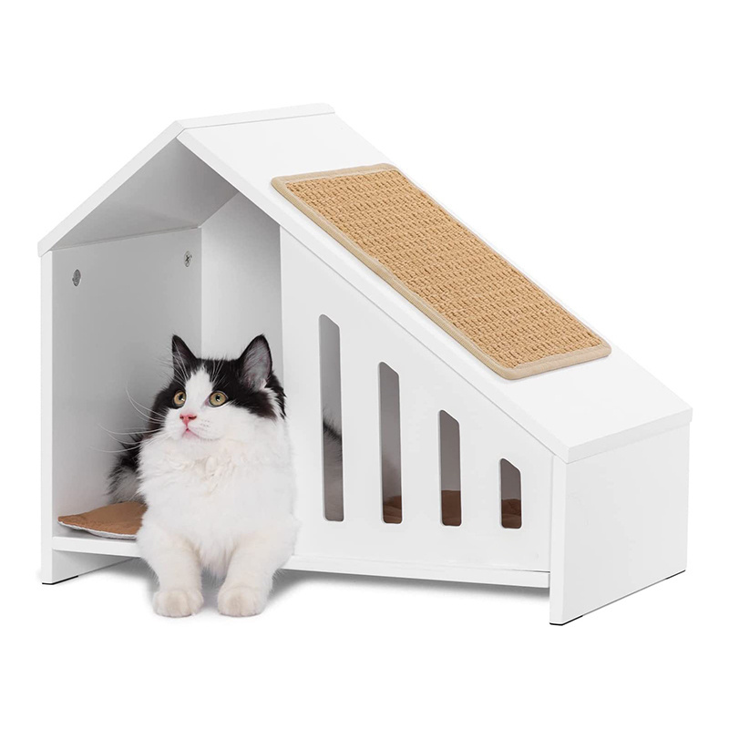 Modern dog house with Pet furniture Fable Premium Wood Dog Crate White That Stows Natural Den with Great Airflow