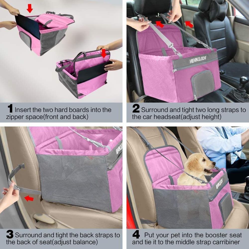 Reinforced Small for Front Seat Dog car carrier seat booster for car within 30 lbs Dog Car Booster Seat