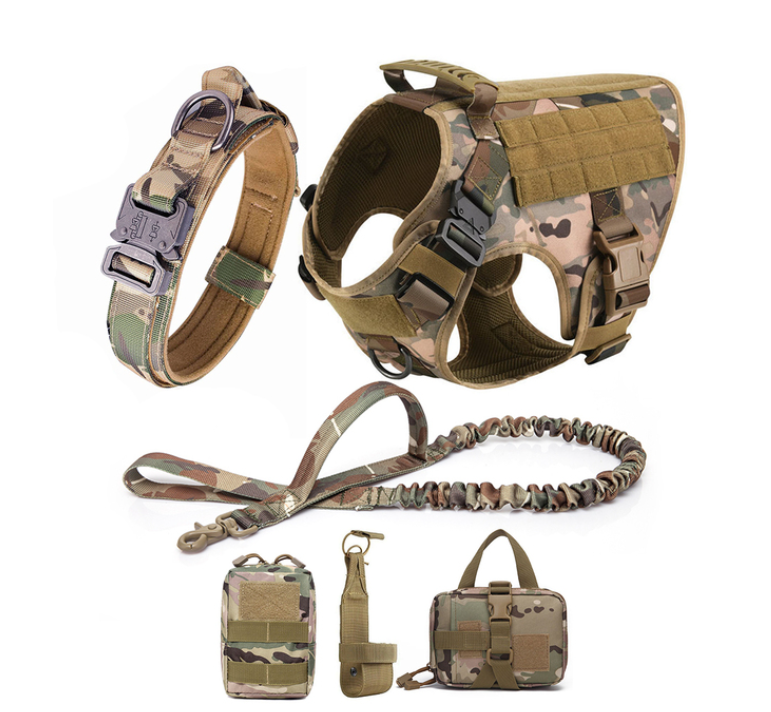 No Pull Service Dog Hunting Vest with Tactical Outdoor Features Adjustable Large Dog Training Harness