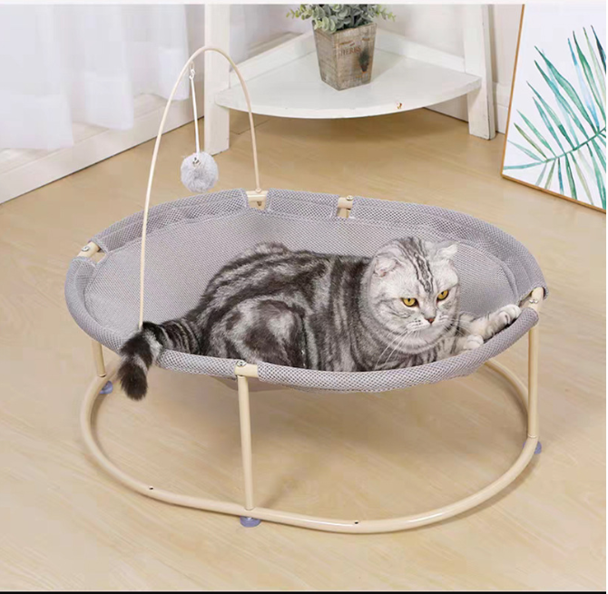 Whole Wash Stable Dog Pet Round Hammock Bed Detachable Cat Sleeping Bed Indoor Elevated Cat Bed