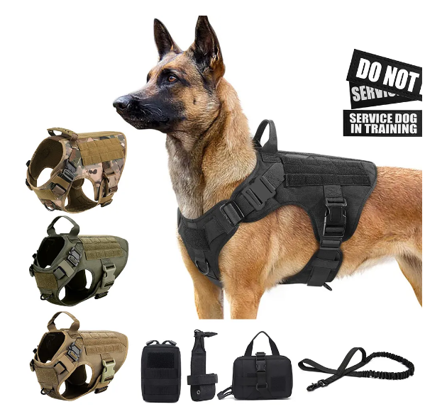 Luxury Tactical adjustable large pet harness vest durable dog hunting coat custom dog harness