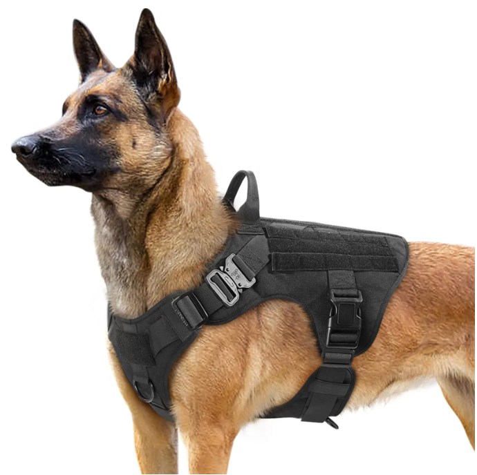 Wholesale Adjustable Tactical K9 Upgraded Dog Harness and dog vest Nylon Designer Outdoor Pet Training Chest