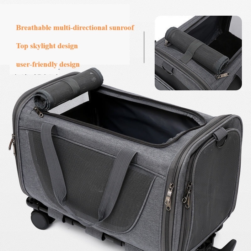 Durable pet trolley Airline approved Cat Bag Pet Cages Carrier for Travel Luxury Pet Stroller