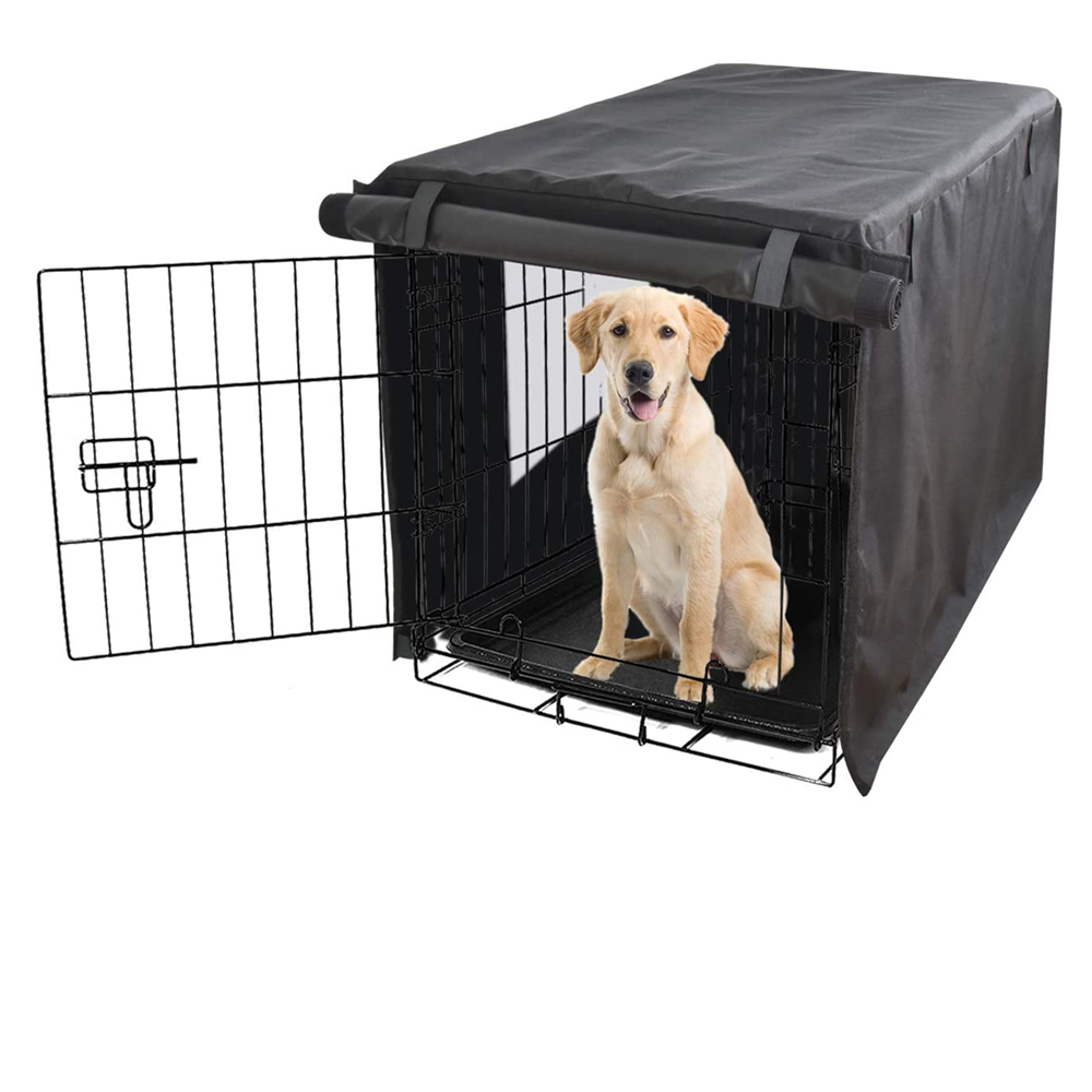 Durable waterproof Dog crate cover Heavy duty Oxford fabric double door Pocket and mesh window Pet Dog Crate Cover