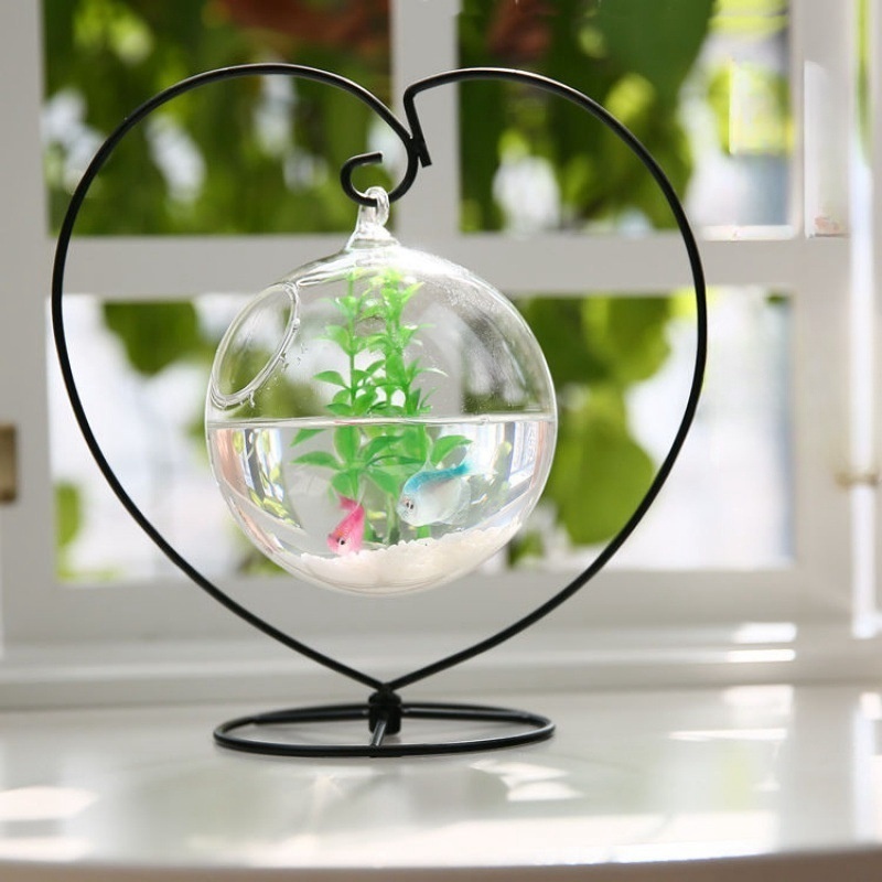 Aquarium Fish Bowl Hanging Glass Goldfish Tank Glass Hanging Fish Bowl Creative Flower Bottle Fish Tank Decoration Aquarium