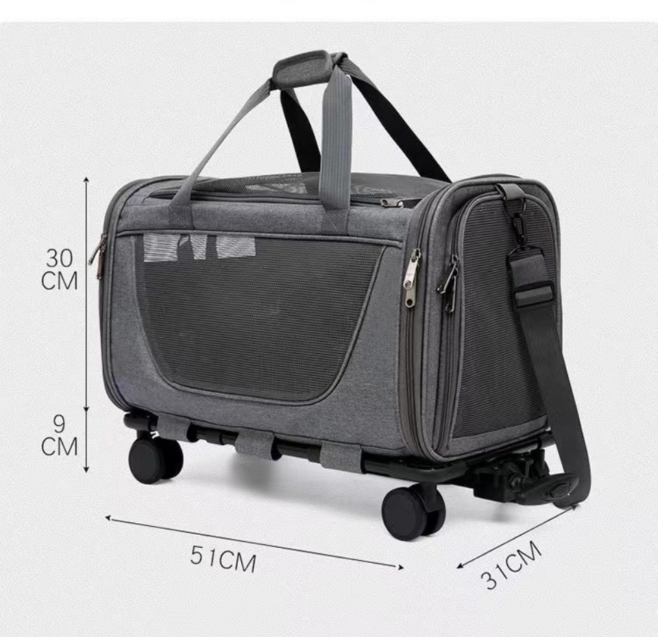 Durable pet trolley Airline approved Cat Bag Pet Cages Carrier for Travel Luxury Pet Stroller