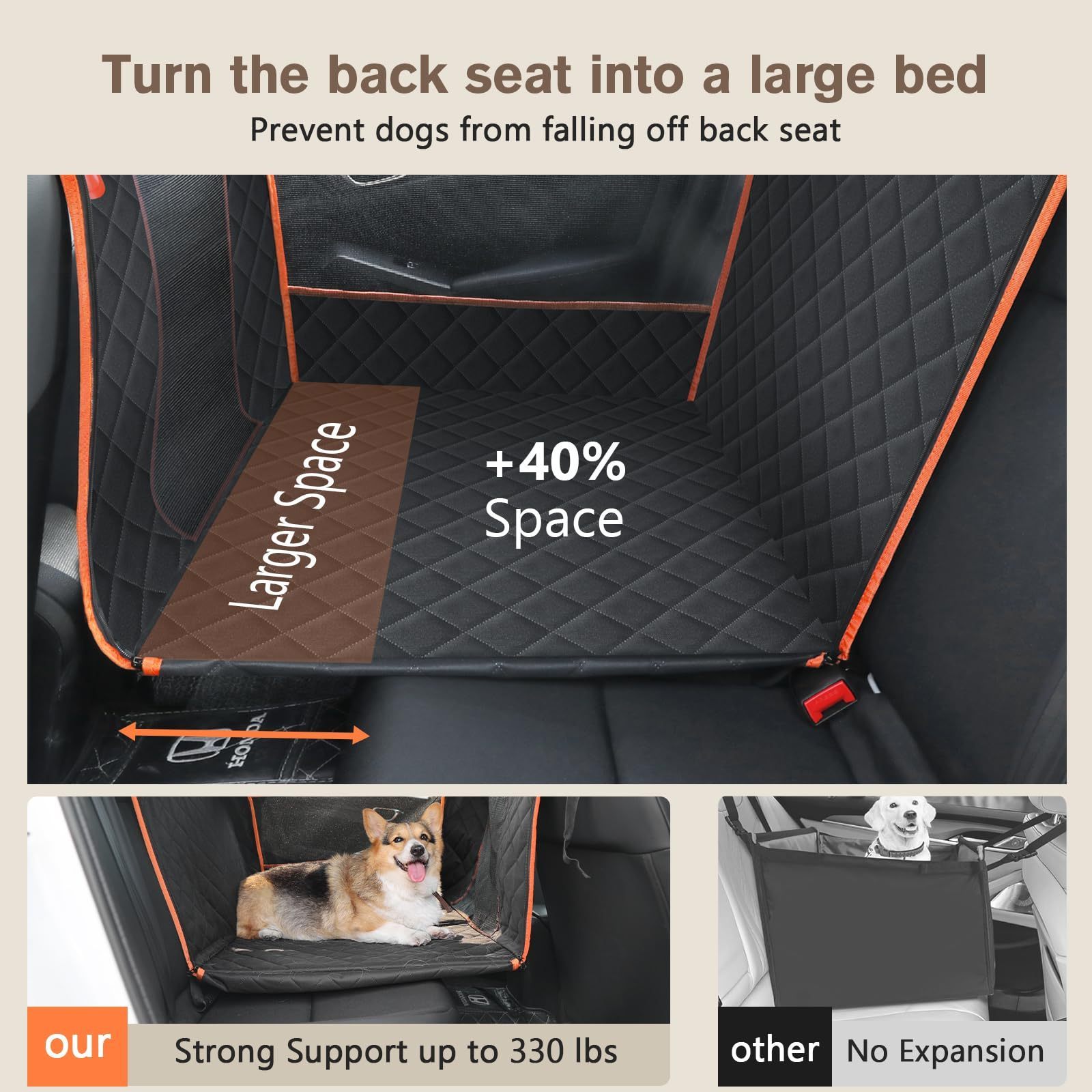 Detachable Pet Booster Car Seats With Hard Bottom Portable Travel Dog Bed With Safe Belt Luxury Dog Car Seat