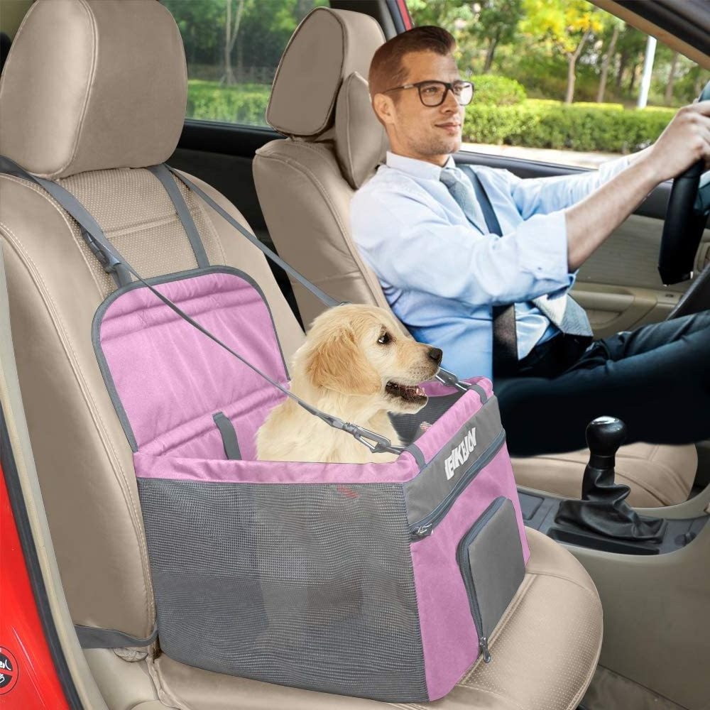 New arrival waterproof durable center console hard bottom luxury dog enclosed travel bed dog booster car seat dog car seat