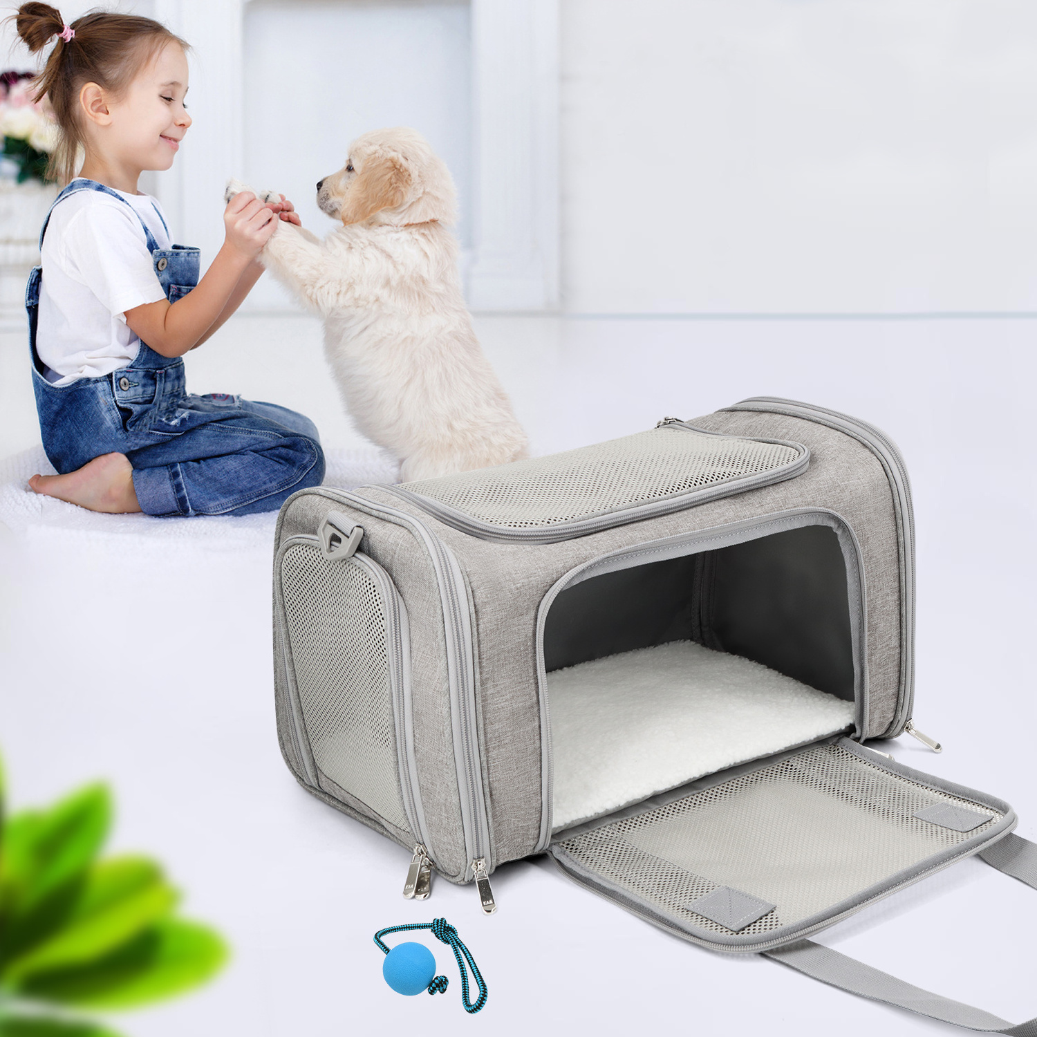 17x11x11 Inches Cat Dog Carrier for Pets Up to 16 Lbs Soft-Sided Cat Bag Animal Carriers Travel Puppy Carry