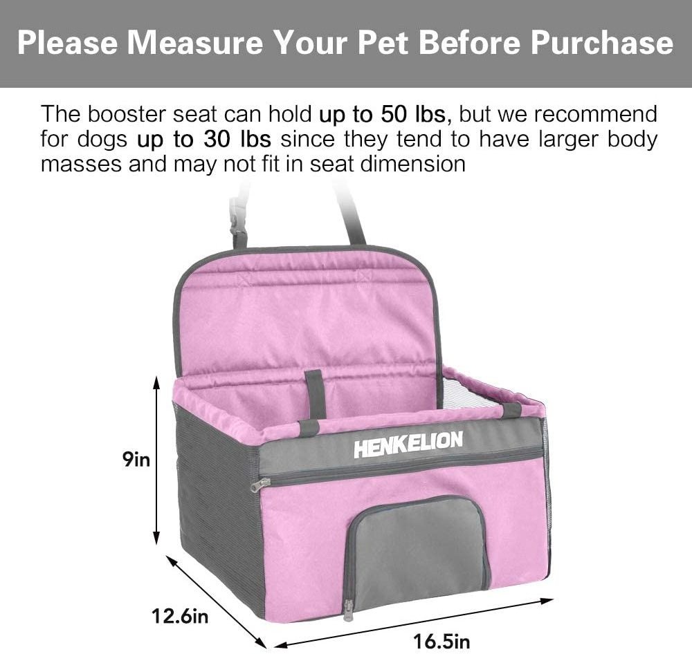 Reinforced Small for Front Seat Dog car carrier seat booster for car within 30 lbs Dog Car Booster Seat