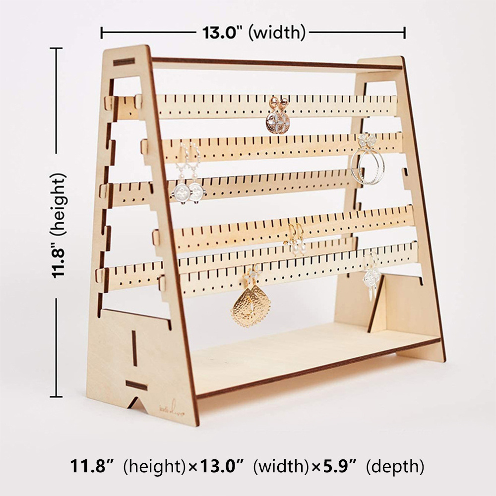 Rustic wood jewelry rack earing organizer jewelry bracelet holder earring rack display jewelry holder