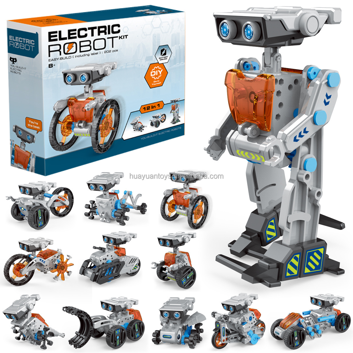 12 in 1 Educational DIY Building Science Experiment Set STEM Electric Robot Car Kit Toy For Kids