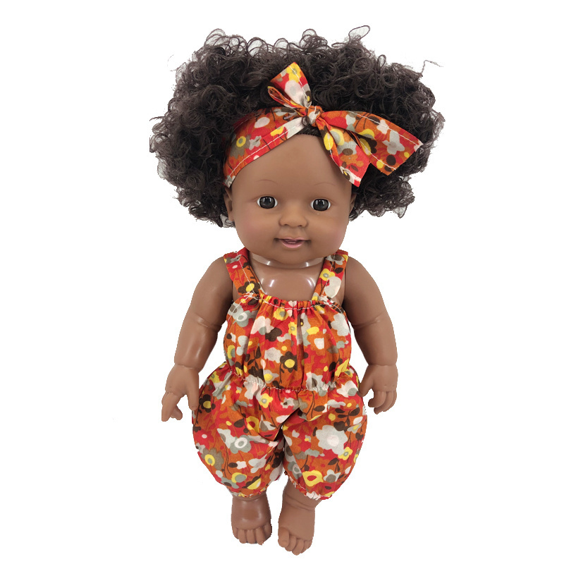 30cm IC Black African American Dolls Baby Reborn Doll With Afro Black Skin  For Kids